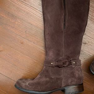 Clark suede brown riding boots waterproof suede